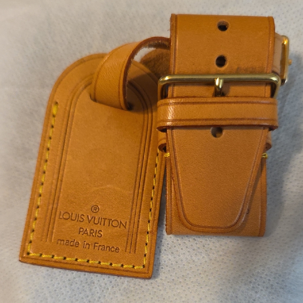 Louis Vuitton Tan Leather Luggage Tag